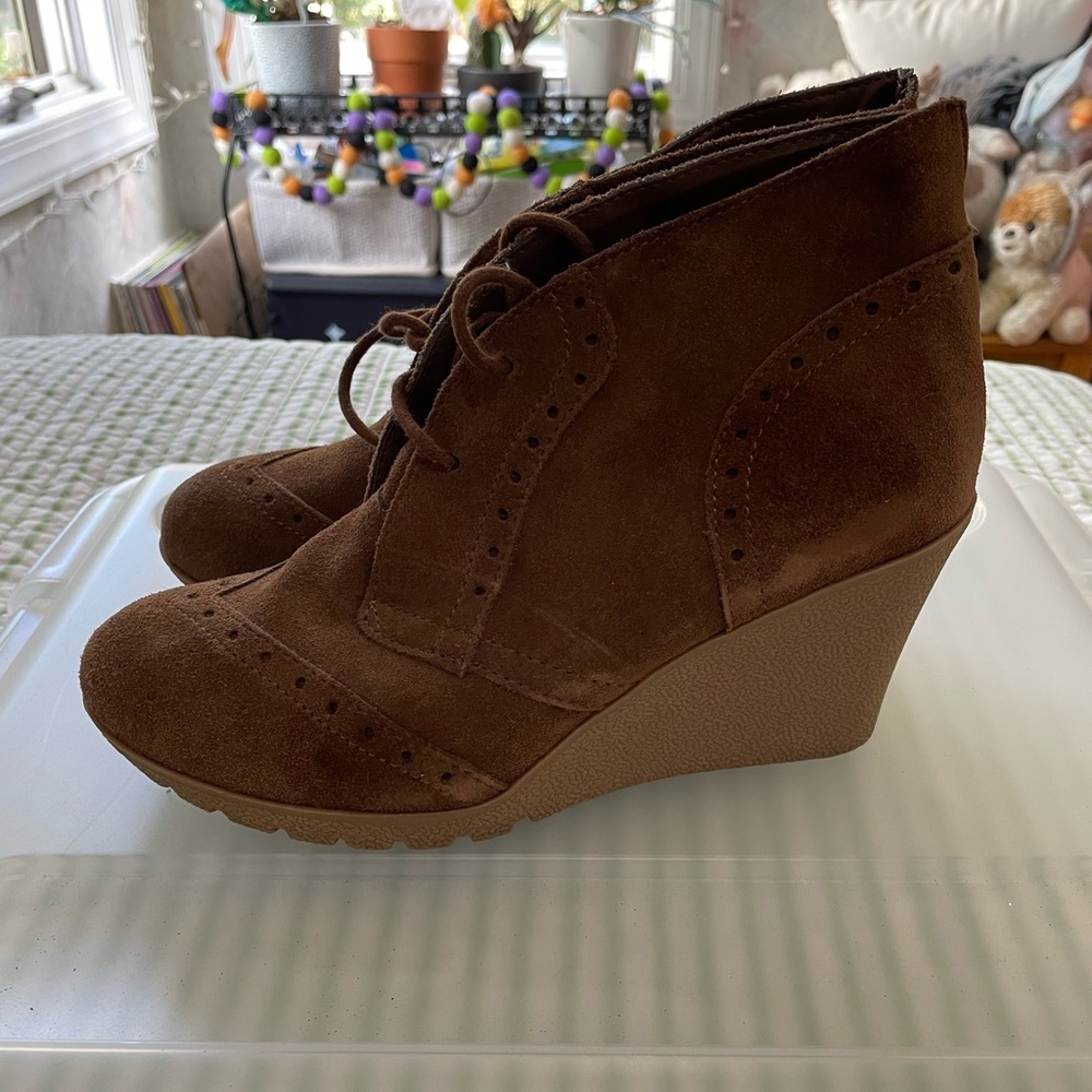 MIA Faux Suede wedge boot